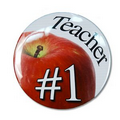 2.25" Stock Buttons (#1 Teacher)